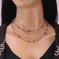 Collier de mode Multi couche, alliage de zinc, avec cristal, bijoux de mode & styles différents pour le choix & pour femme, multicolore, Vendu par PC