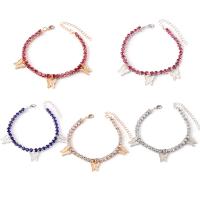 Pulseras para el Tobillo en Aleación de Zinc, con 2.76inch extender cadena, Joyería & para mujer & con diamantes de imitación, más colores para la opción, longitud:aproximado 7.87 Inch, Vendido por UD