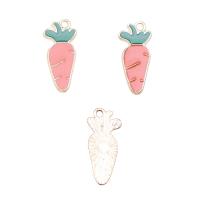 Zinc Alloy Enamel Pendants, Carrot, gold color plated, DIY, pink 