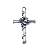 Zinc Alloy Cross Pendants, antique silver color plated, vintage & DIY 