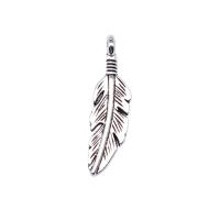 Zinc Alloy Feather Pendants, antique silver color plated, vintage & DIY 