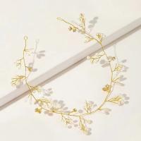 Headband, Zinc Alloy, with Crystal & Plastic Pearl, fashion jewelry & for woman 350mm 