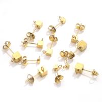 Stainless Steel Earring Stud Component, 304 Stainless Steel, plated, DIY 