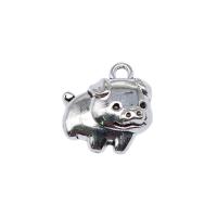 Pendentifs animaux en alliage de zinc, cochon, Plaqué de couleur d'argent, Vintage & DIY Vendu par PC