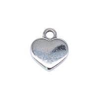 Colgantes de Aleación de Zinc en Forma de Corazón, chapado en color de plata antigua, Vintage & Bricolaje, 12x10mm, Vendido por UD