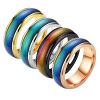 Edelstahl Fingerring, 304 Edelstahl, plattiert, unisex & verschiedene Größen vorhanden & Emaille Stimmung, keine, 6mm, verkauft von PC