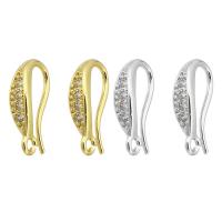 Brass Hook Earwire, plated, fashion jewelry & DIY & micro pave cubic zirconia & for woman 