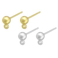 Brass Earring Stud Component, plated, fashion jewelry & DIY & for woman 