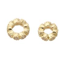 Colgante de Micro Pavé de Zirconía Cúbica, metal, Esférico, chapado en color dorado, Joyería & Bricolaje & diverso tamaño para la opción & micro arcilla de zirconia cúbica, dorado, Vendido por UD