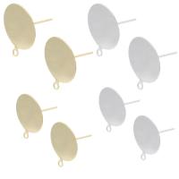 Brass Earring Stud Component, Round, plated, fashion jewelry & DIY 