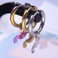 Huggie Hoop Drop Earring, Нержавеющая сталь 304, Голубь, вакуумное ионное покрытие, Женский, Много цветов для выбора продается Пара