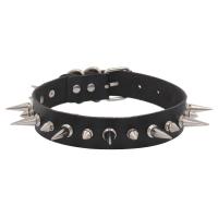 Ожерелье Мода Choker, Искусственная кожа, с Нержавеющая сталь 304 & цинковый сплав, Длина регулируемая & ювелирные изделия моды & с заклепками шпильке & Женский, Много цветов для выбора, длина:Приблизительно 43 см, продается PC