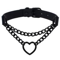 Ожерелье Мода Choker, Искусственная кожа, с Нержавеющая сталь 304 & цинковый сплав, Другое покрытие, Длина регулируемая & ювелирные изделия моды & Женский, Много цветов для выбора, длина:Приблизительно 44 см, продается PC