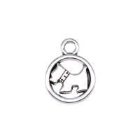 Pendentifs animaux en alliage de zinc, chien, Plaqué de couleur d'argent, DIY Vendu par PC