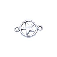 Zinc Alloy Charm Connector, Star, antique silver color plated, DIY & 1/1 loop 