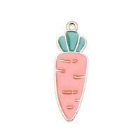 Zinc Alloy Enamel Pendants, Carrot, gold color plated, DIY 