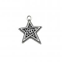 Zinc Alloy Pendant Rhinestone Setting, Star, antique silver color plated, vintage & DIY Approx 