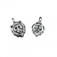 Zinc Alloy Pendant Rhinestone Setting, Lion, antique silver color plated, vintage & DIY Approx 