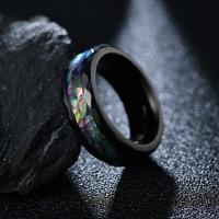 Hombres de acero de tungsteno anillo en granel, con Nácar de Abulón, Joyería & diverso tamaño para la opción & para hombre, más colores para la opción, 8x3.3mm, Vendido por UD