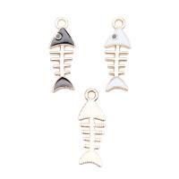 Zinc Alloy Enamel Pendants, Fish Bone, KC gold color plated, DIY 