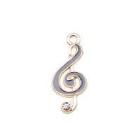 Zinc Alloy Enamel Pendants, Music Note, KC gold color plated, DIY 