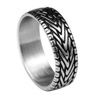 Anillo de dedo de acero Titanium de, Partículas de acero, Ungir, Joyería & diverso tamaño para la opción & para hombre, color original, Vendido por UD