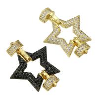 Cubic Zirconia Micro Pave Brass Connector, Star, plated, fashion jewelry & DIY & micro pave cubic zirconia & for woman 30mm 