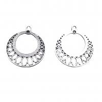 Zinc Alloy Hollow Pendants, Round, antique silver color plated, vintage & DIY & double-hole Approx 