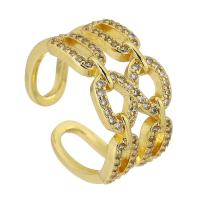 Cubic Zirconia Micro Pave Brass Finger Ring, gold color plated, fashion jewelry & micro pave cubic zirconia & for woman, US Ring 