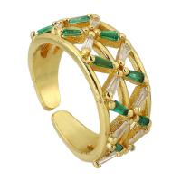 Cubic Zirconia Micro Pave Brass Finger Ring, gold color plated, fashion jewelry & micro pave cubic zirconia & for woman, US Ring 