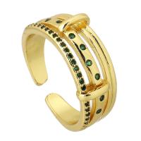 Cubic Zirconia Micro Pave Brass Finger Ring, gold color plated, fashion jewelry & micro pave cubic zirconia & for woman, US Ring .5 