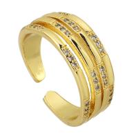 Cubic Zirconia Micro Pave Brass Finger Ring, gold color plated, fashion jewelry & micro pave cubic zirconia & for woman, US Ring .5 