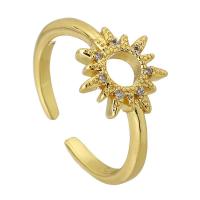 Cubic Zirconia Micro Pave Brass Finger Ring, gold color plated, fashion jewelry & micro pave cubic zirconia & for woman, US Ring 