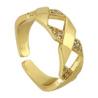 Cubic Zirconia Micro Pave Brass Finger Ring, gold color plated, fashion jewelry & micro pave cubic zirconia & for woman, US Ring .5 