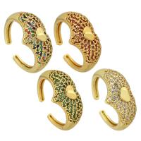 Cubic Zirconia Micro Pave Brass Finger Ring, gold color plated, fashion jewelry & micro pave cubic zirconia & for woman US Ring 