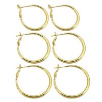 Messing Hoop Ohrringe, goldfarben plattiert, Modeschmuck & verschiedene Größen vorhanden & für Frau, goldfarben, verkauft von Paar