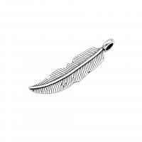 Zinc Alloy Feather Pendants, antique silver color plated, vintage & DIY Approx 