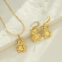 Brass Jewelry Set, Bear, fashion jewelry & for woman 15*21.5mm,15*38mm Approx 45 cm 