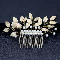 Decorative Hair Combs, Zinc Alloy, with Plastic Pearl, fashion jewelry & for woman 