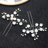 Hair Stick, Zinc Alloy, with Plastic Pearl, fashion jewelry & for woman & with rhinestone 