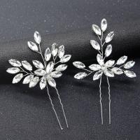 Hair Stick, Zinc Alloy, with Glass Rhinestone, fashion jewelry & for woman, 110*70mm,120*70mm 