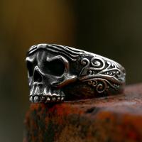 Anillo de dedo de acero Titanium de, Partículas de acero, Calavera, pulido, Vintage & diverso tamaño para la opción & para hombre, tamaño:7-13, Vendido por UD