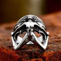 Anillo de dedo de acero Titanium de, Partículas de acero, pulido, estilo gótico & diverso tamaño para la opción & para hombre, tamaño:7-12, Vendido por UD