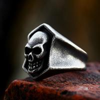 Anillo de dedo de acero Titanium de, Partículas de acero, Calavera, pulido, Vintage & diverso tamaño para la opción & para hombre, tamaño:7-13, Vendido por UD