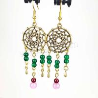 Fashion Fringe Earrings, Zinc Alloy, with Acrylic, gold color plated, fashion jewelry & Bohemian style & for woman 