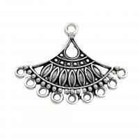 Zinc Alloy Charm Connector, Fan, antique silver color plated, vintage & DIY & 1/9 loop Approx 