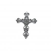 Zinc Alloy Cross Pendants, antique silver color plated, vintage & DIY & hollow Approx 