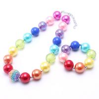 Acrylique Enfants Ensembles de bijoux, avec résine, avec 3.94inch chaînes de rallonge, fait à la main, bijoux de mode & styles différents pour le choix, 20mm Environ 14.17 pouce, Vendu par fixé