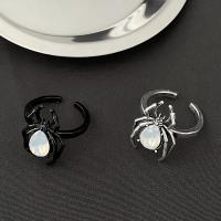 Zinc Alloy Finger Ring, Spider, plated, fashion jewelry & for woman & with cubic zirconia 18mm 