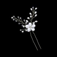 Hair Stick, Zinc Alloy, with Crystal & Plastic Pearl, fashion jewelry & for woman 